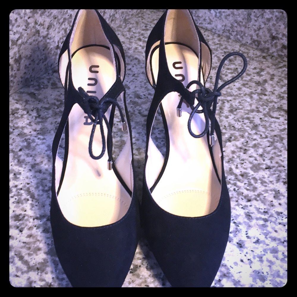 Black 2” Suede Heels